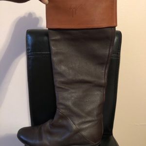 Giuseppe Zanotti Brown Flat Leather Boots size 38